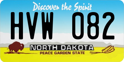 ND license plate HVW082