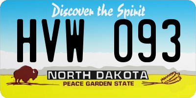 ND license plate HVW093