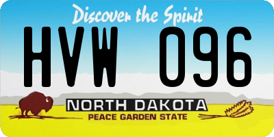 ND license plate HVW096