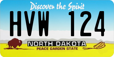 ND license plate HVW124