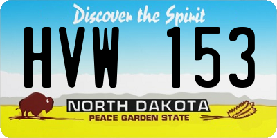 ND license plate HVW153