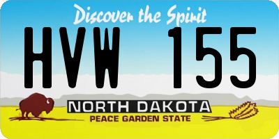 ND license plate HVW155