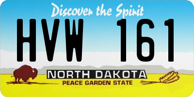 ND license plate HVW161