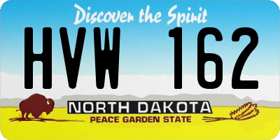 ND license plate HVW162
