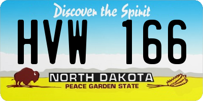 ND license plate HVW166