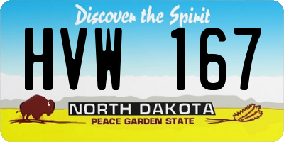 ND license plate HVW167