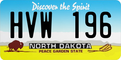 ND license plate HVW196