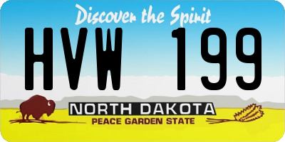 ND license plate HVW199