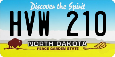ND license plate HVW210