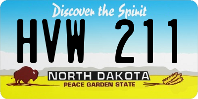 ND license plate HVW211