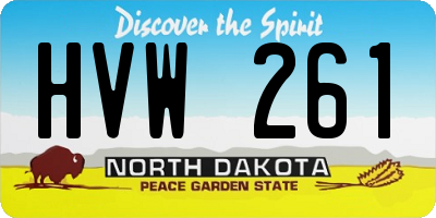 ND license plate HVW261