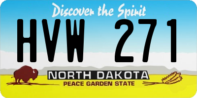 ND license plate HVW271