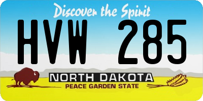 ND license plate HVW285