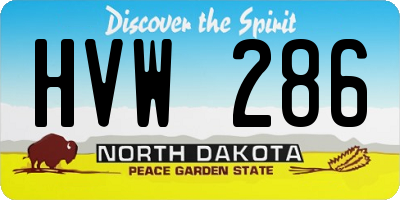 ND license plate HVW286