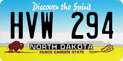 ND license plate HVW294