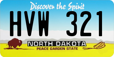 ND license plate HVW321