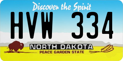 ND license plate HVW334