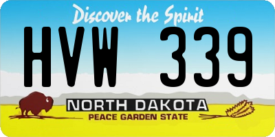 ND license plate HVW339