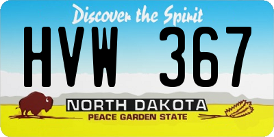ND license plate HVW367