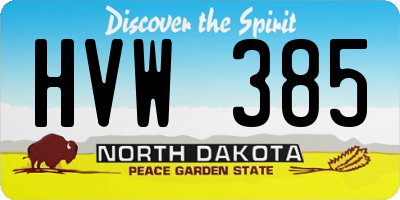 ND license plate HVW385