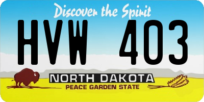 ND license plate HVW403