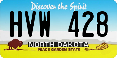 ND license plate HVW428