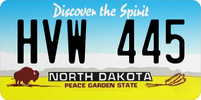 ND license plate HVW445
