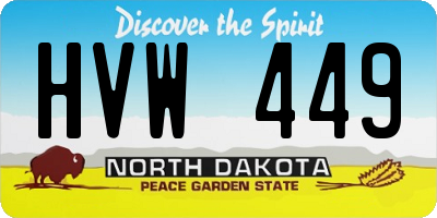 ND license plate HVW449