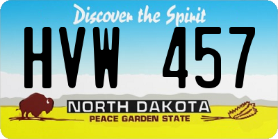 ND license plate HVW457