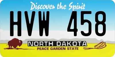ND license plate HVW458