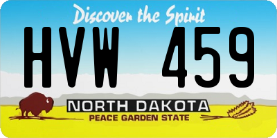 ND license plate HVW459