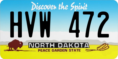 ND license plate HVW472