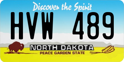 ND license plate HVW489