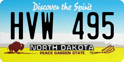 ND license plate HVW495