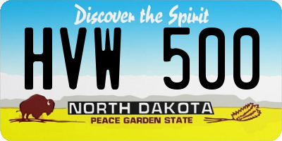 ND license plate HVW500