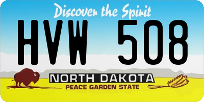 ND license plate HVW508