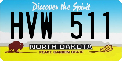 ND license plate HVW511