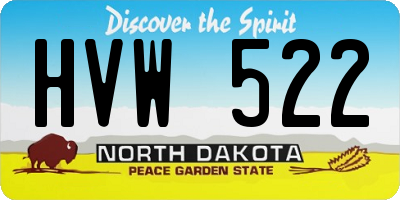 ND license plate HVW522