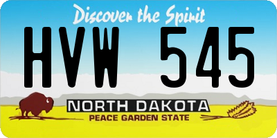 ND license plate HVW545