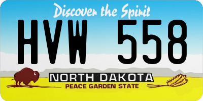 ND license plate HVW558