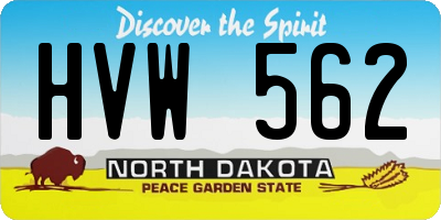 ND license plate HVW562