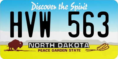 ND license plate HVW563