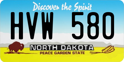 ND license plate HVW580