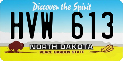 ND license plate HVW613