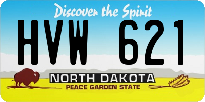 ND license plate HVW621