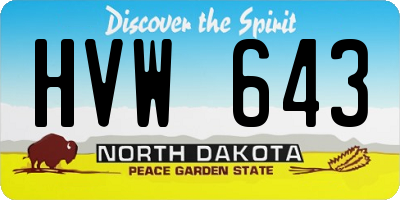 ND license plate HVW643