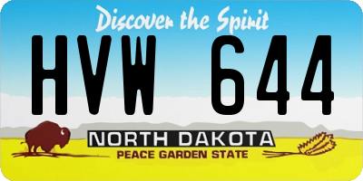 ND license plate HVW644