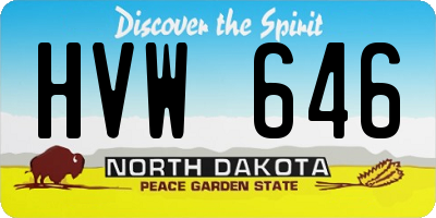 ND license plate HVW646