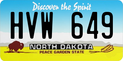 ND license plate HVW649