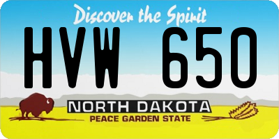 ND license plate HVW650